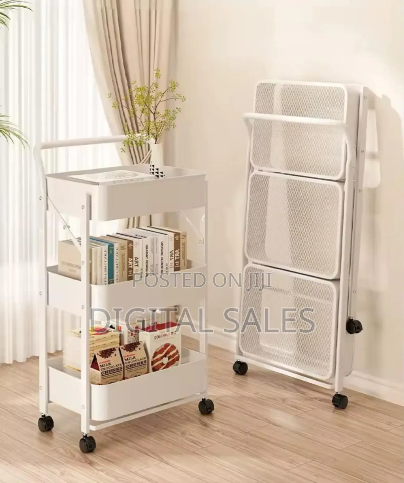 Multipurpose Mobile Foldable Kitchen Trolley
