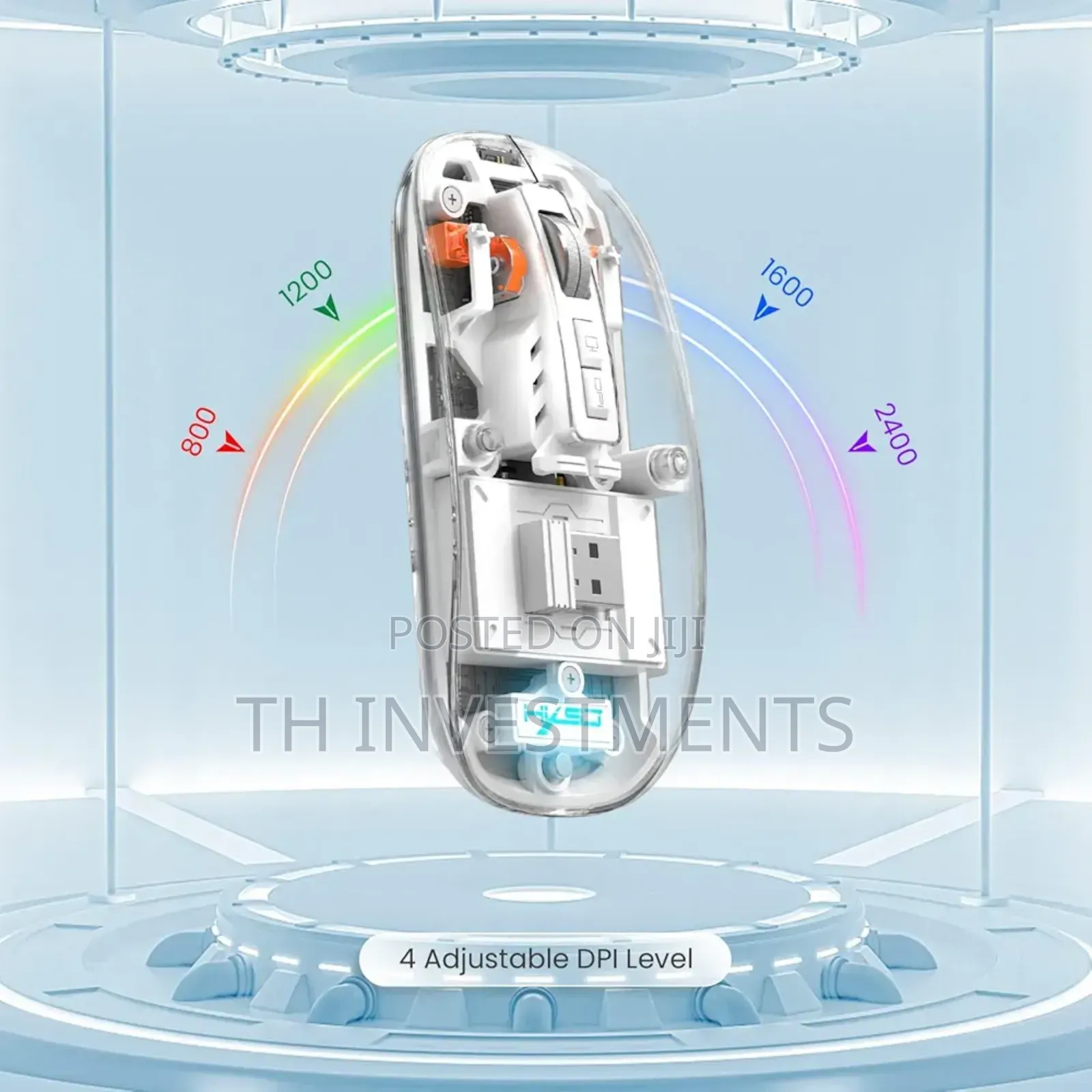 Nalacal Transparent Wireless Mouse 5.1 2.4g Mini Bluetooth.