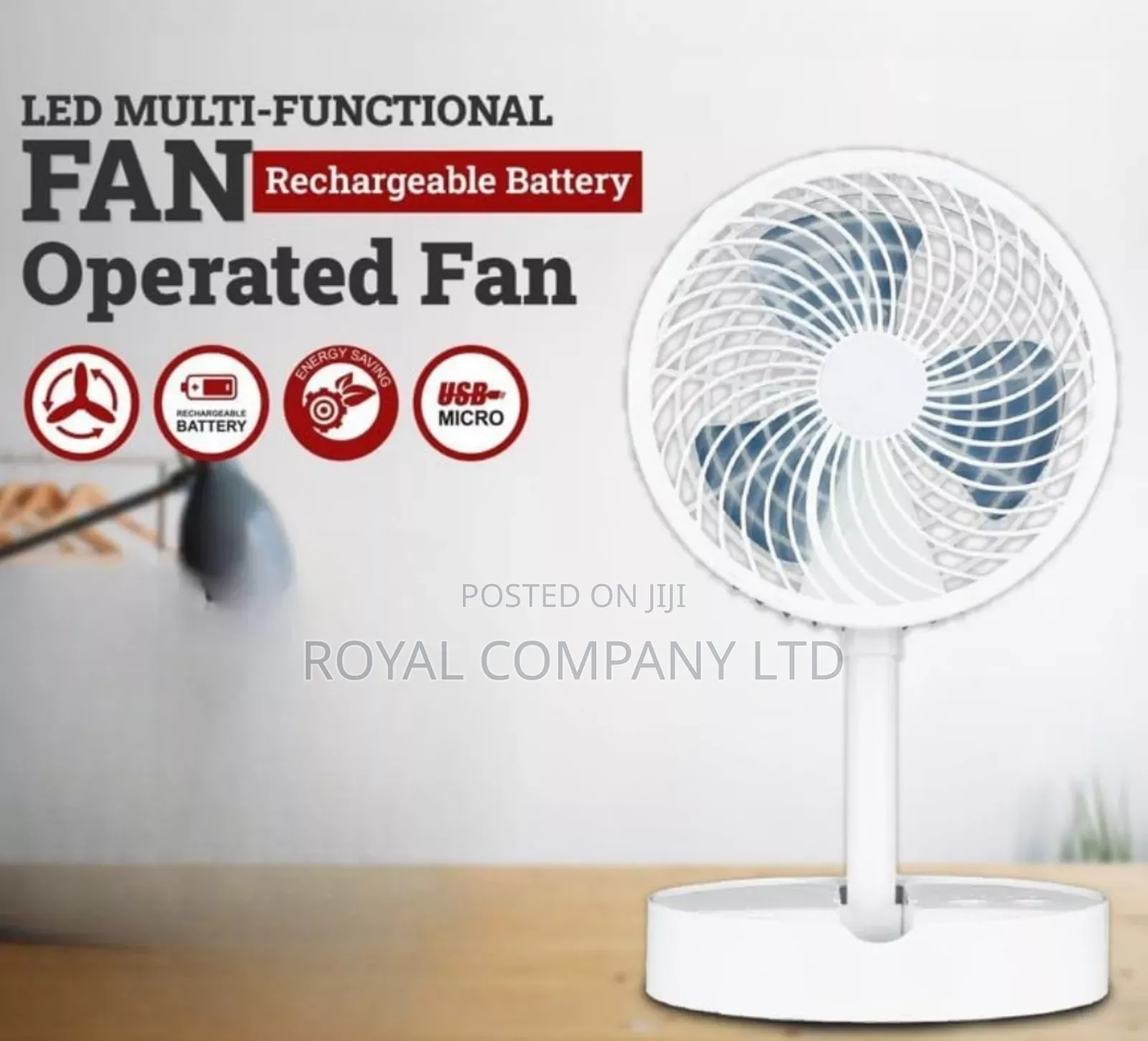 Foldable Rechargeable Table /Office Fan