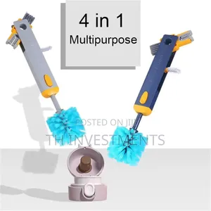 In 1 Bottle Gap Cleaner Brush Multifunctional Blue Grey