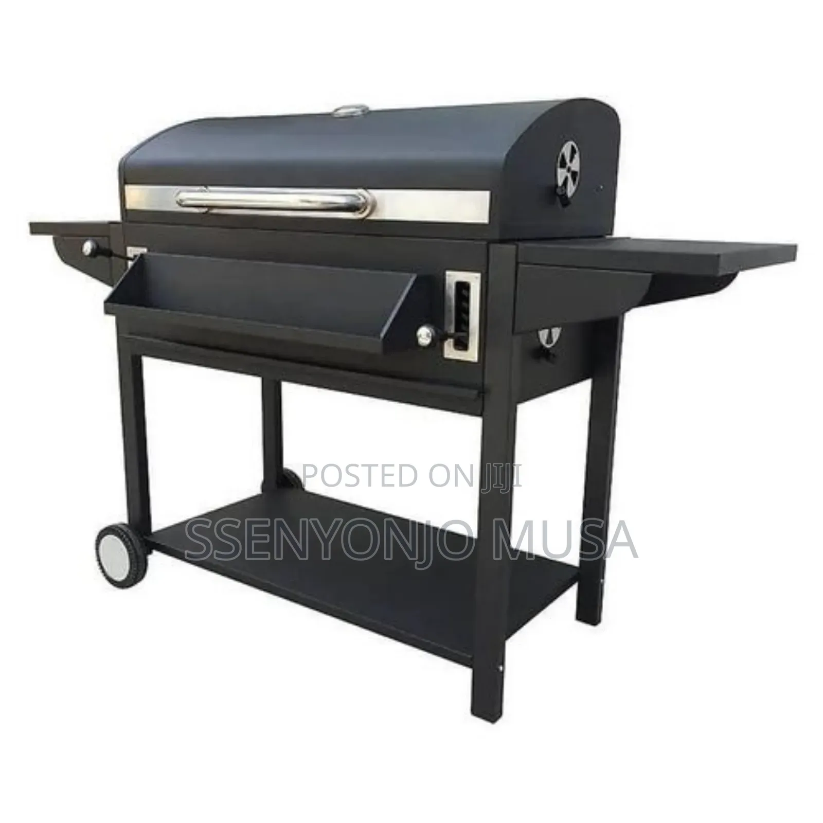 Adjustable Foldable Charcoal BBQ Smoker Grill - Cast Iron