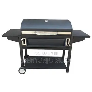 Adjustable Foldable Charcoal BBQ Smoker Grill - Cast Iron