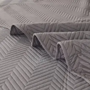 3 Piece King Quilted Plain Embossed Bedspread Plain