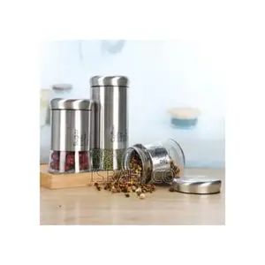 3 Jars Organizer Cereal Dispenser Storage Containers