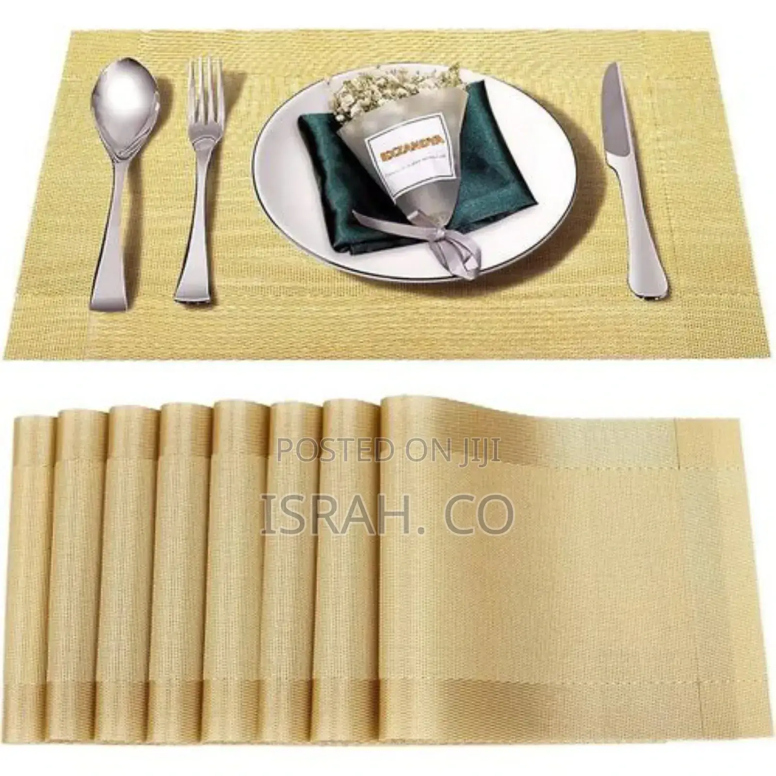 Rectangular Vinyl Plastic Placemats Set of 7 Washable Heat