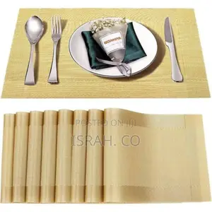 Rectangular Vinyl Plastic Placemats Set of 7 Washable Heat