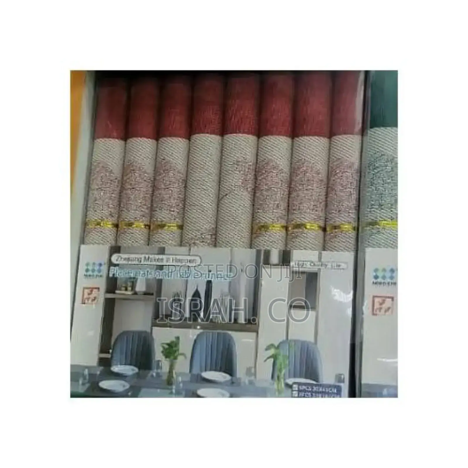 Plastic Placemats Set of 7 Maroon