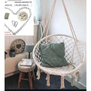 Hammock Chair Hanging Macrame Swing With Cushion
