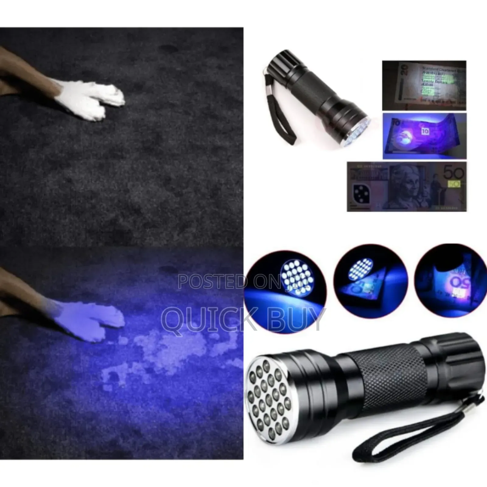 Ultraviolet Portable Flashlight/ Money Detector