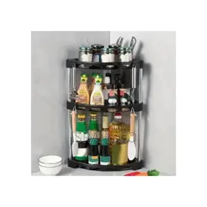 Triangular Layer Kitchen Corner Organizer Shelf Plastic