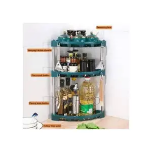 Triangular Layer Kitchen Corner Organizer Shelf Plastic