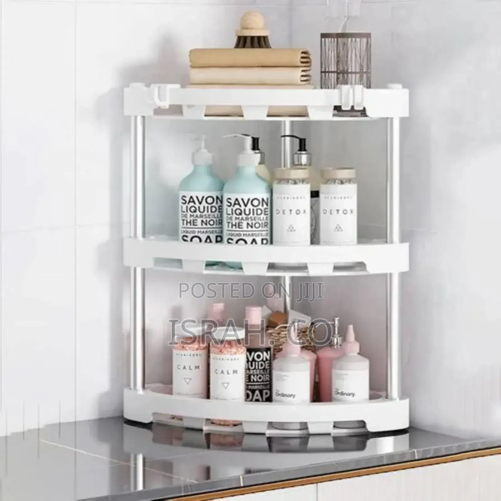 Triangular Layer Kitchen Corner Organizer Shelf Plastic