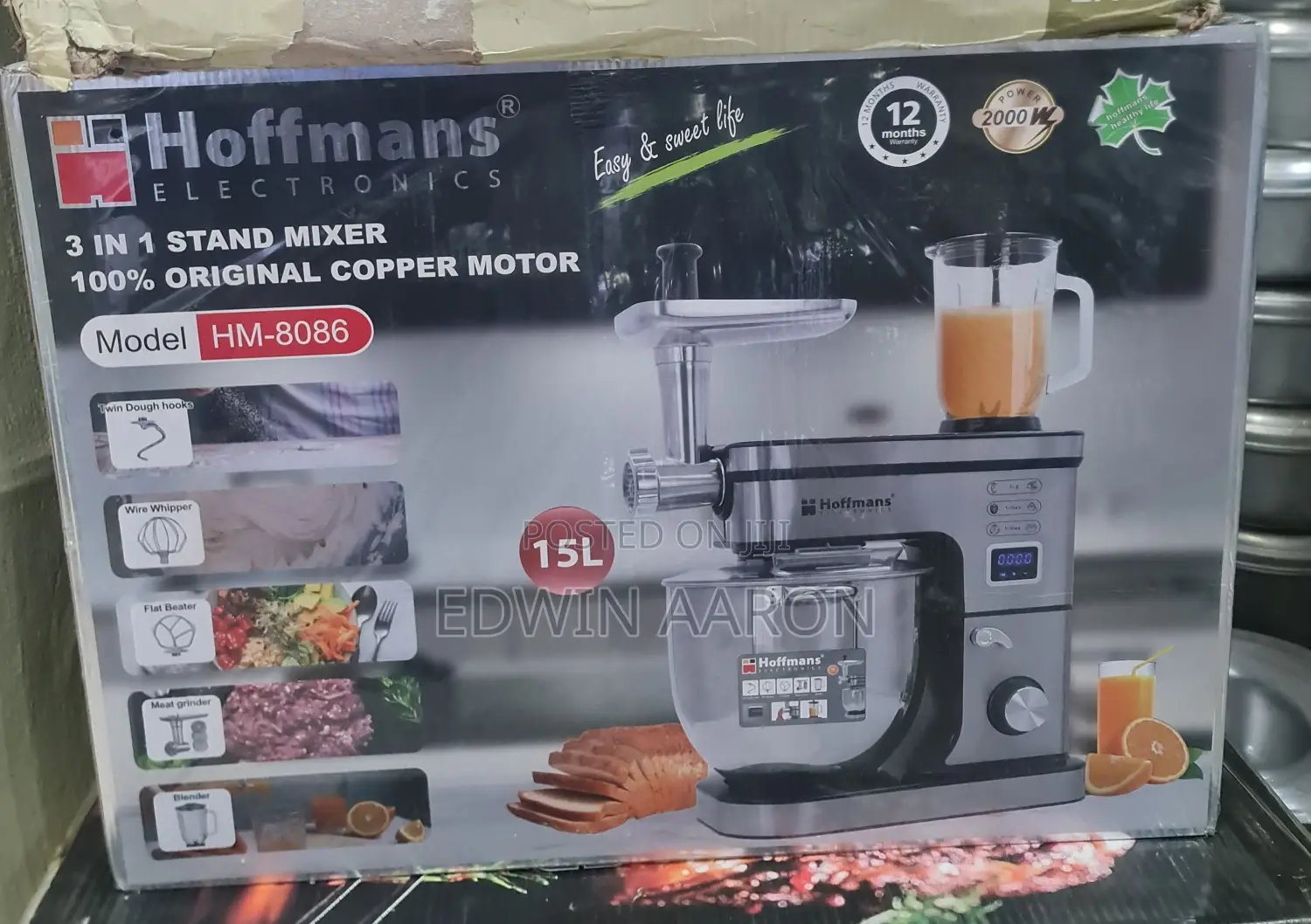 Hoffmans 3 in 1 Stand Mixer 15l