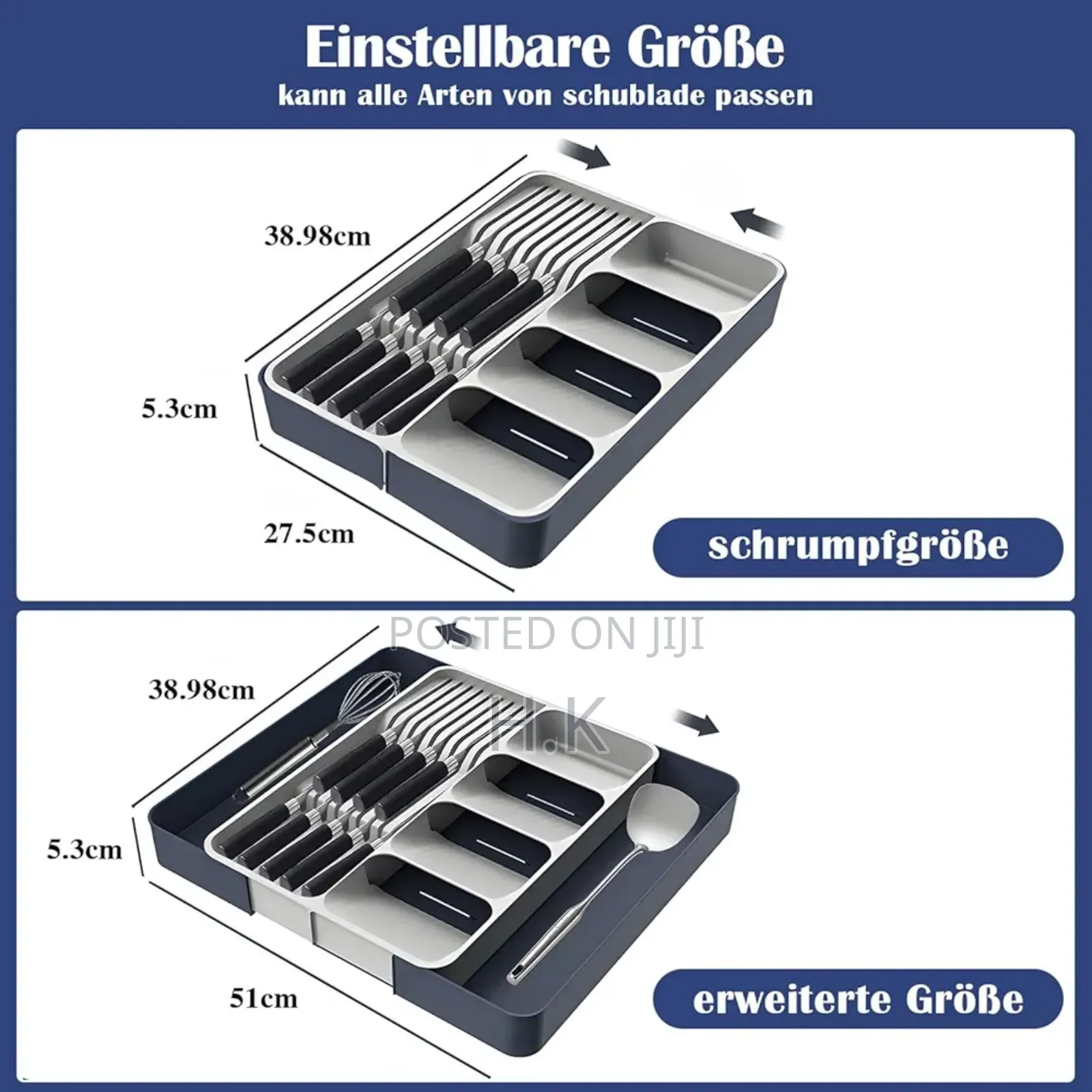 Expanding Cutlery, Utensil, and Gadget Organizer