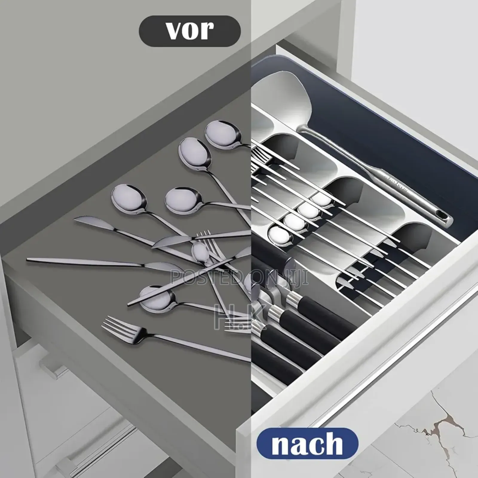 Expanding Cutlery, Utensil, and Gadget Organizer