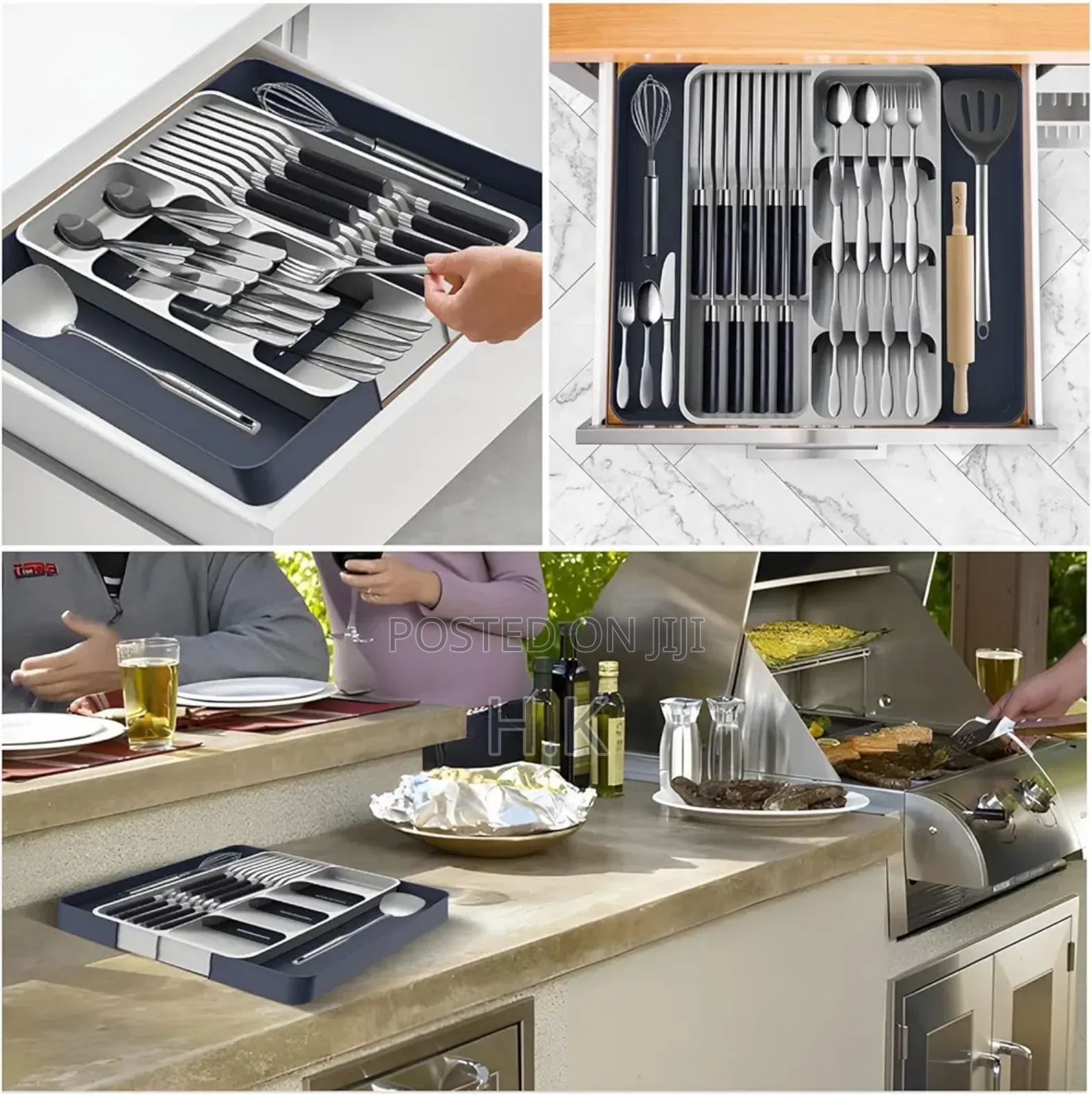 Expanding Cutlery, Utensil, and Gadget Organizer