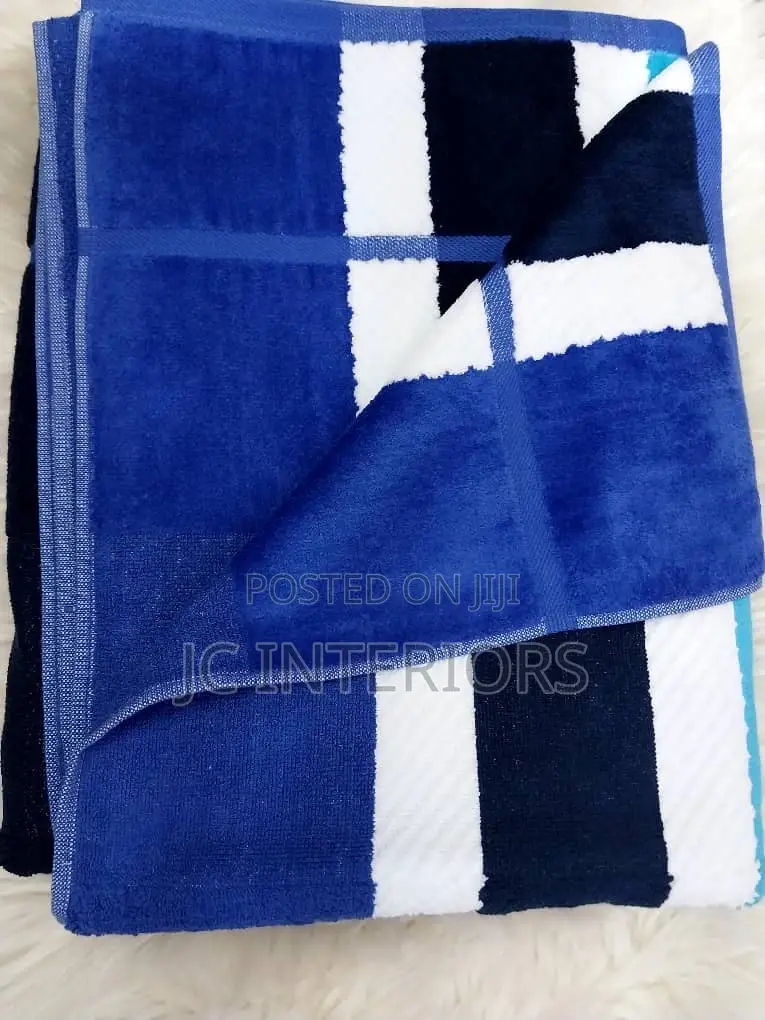 Towel Stripped Blue Velvet