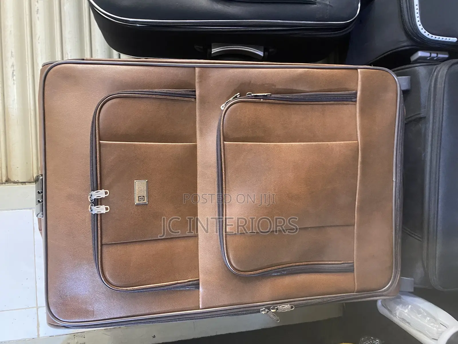 Brown Leather Suit Cases