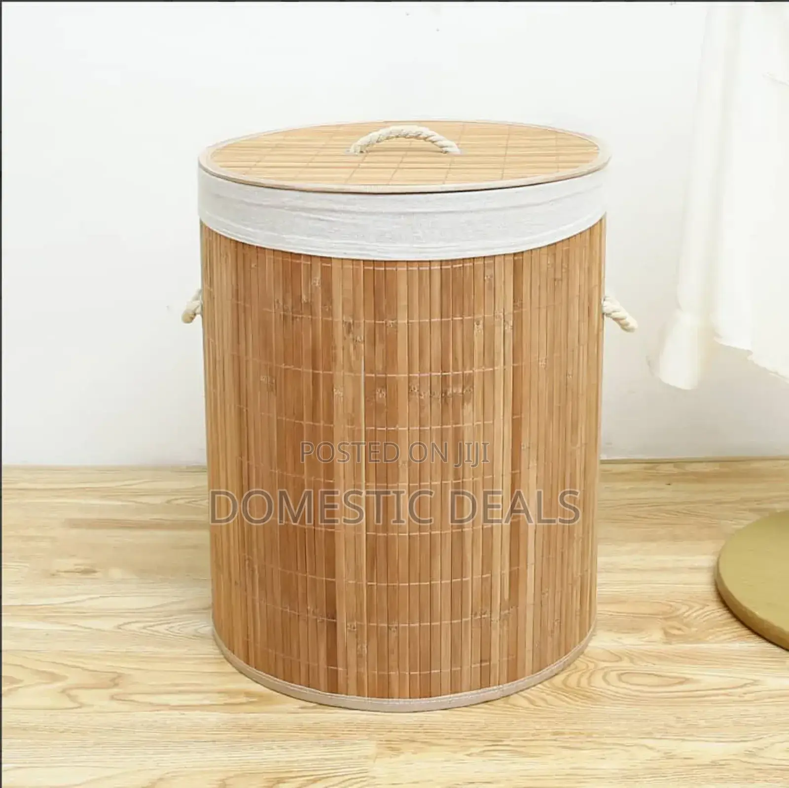 Bamboo Natural Laundry Hamper With Lid