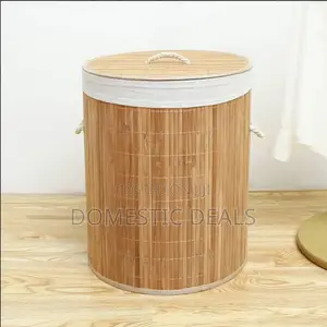 Bamboo Natural Laundry Hamper With Lid