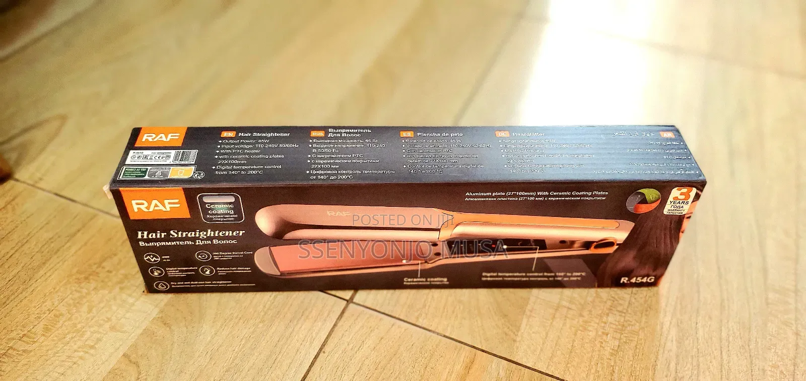 Raf Hair Straightener - 45w, Digital Temperature Control-