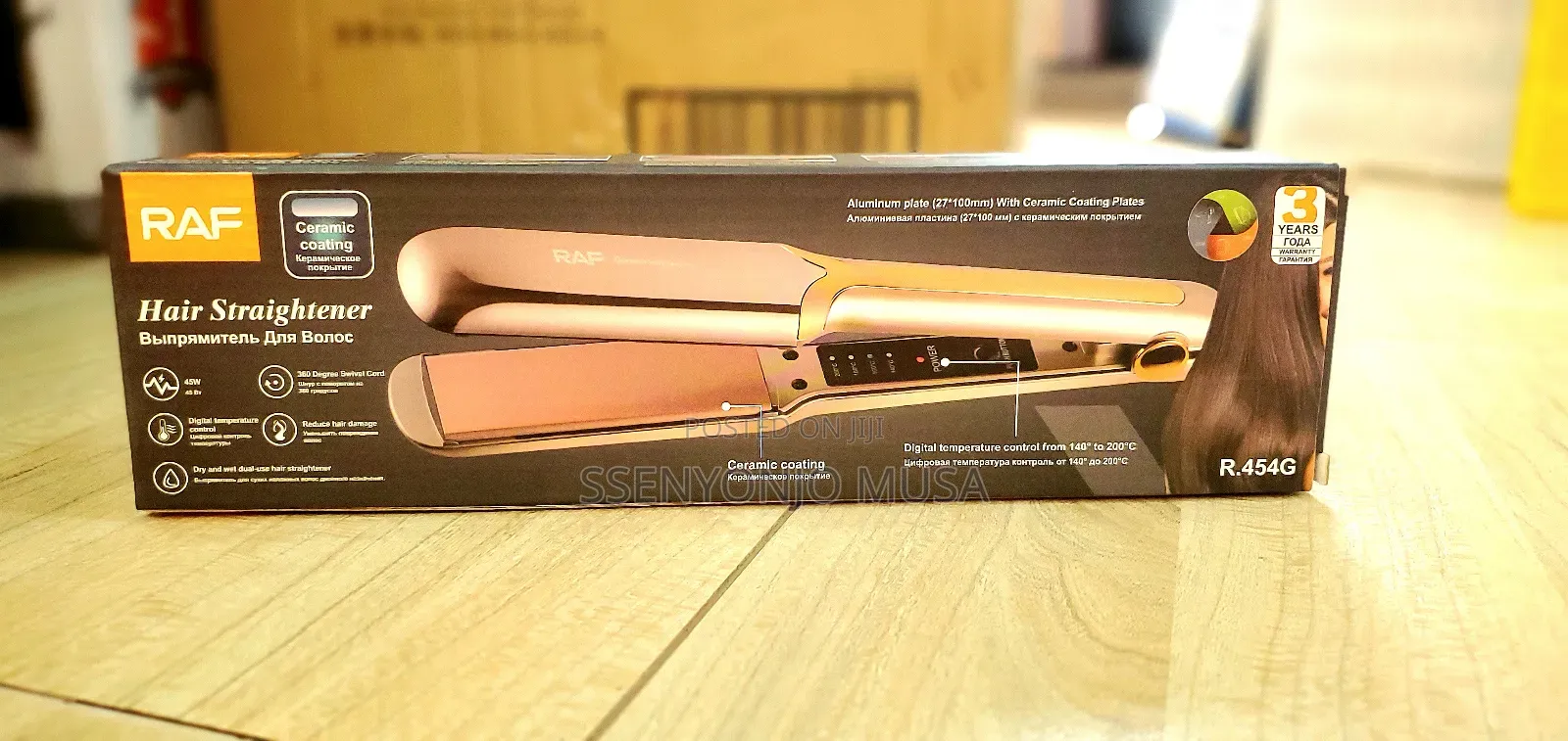 Raf Hair Straightener - 45w, Digital Temperature Control-