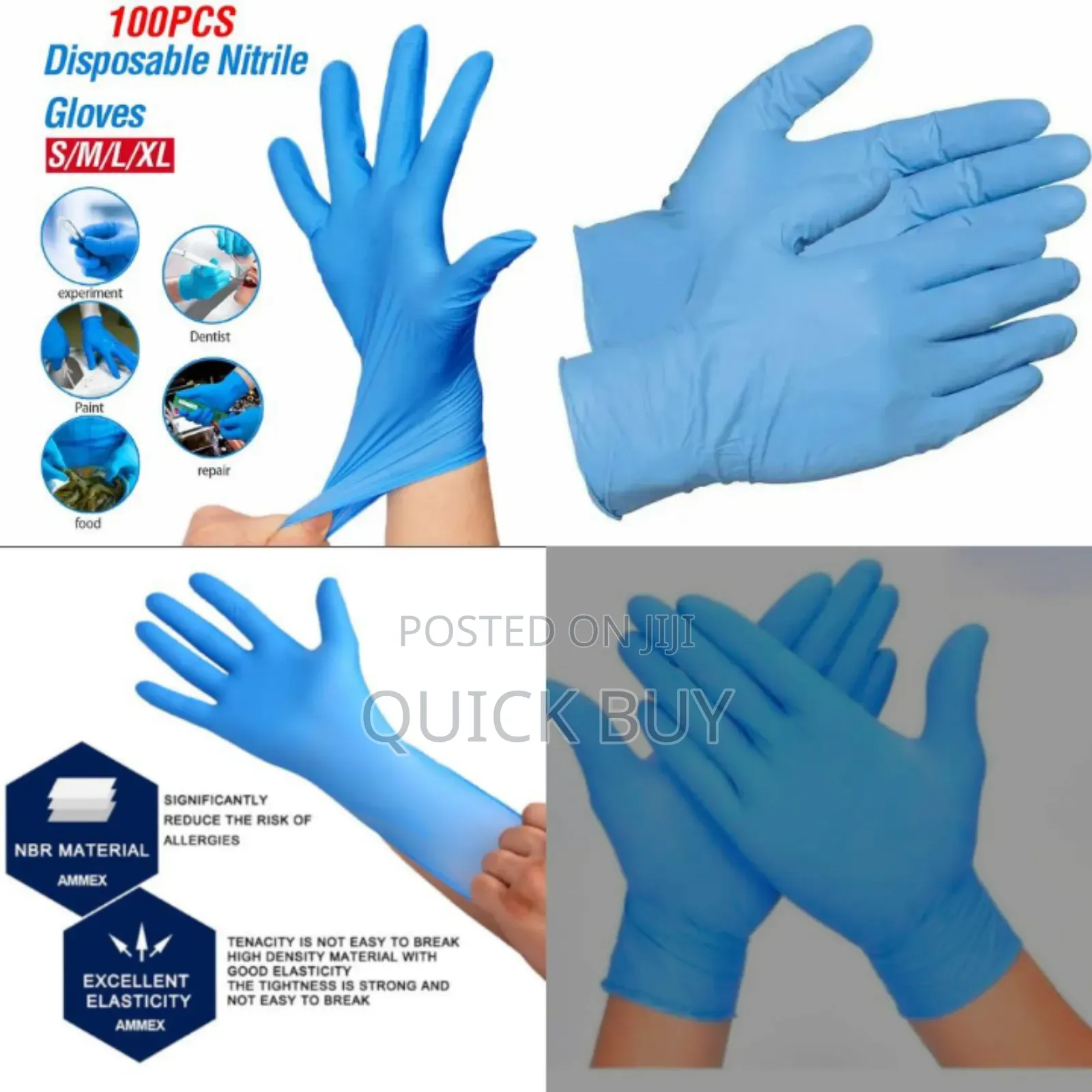 100pc Disposable Nitrile Hand Gloves
