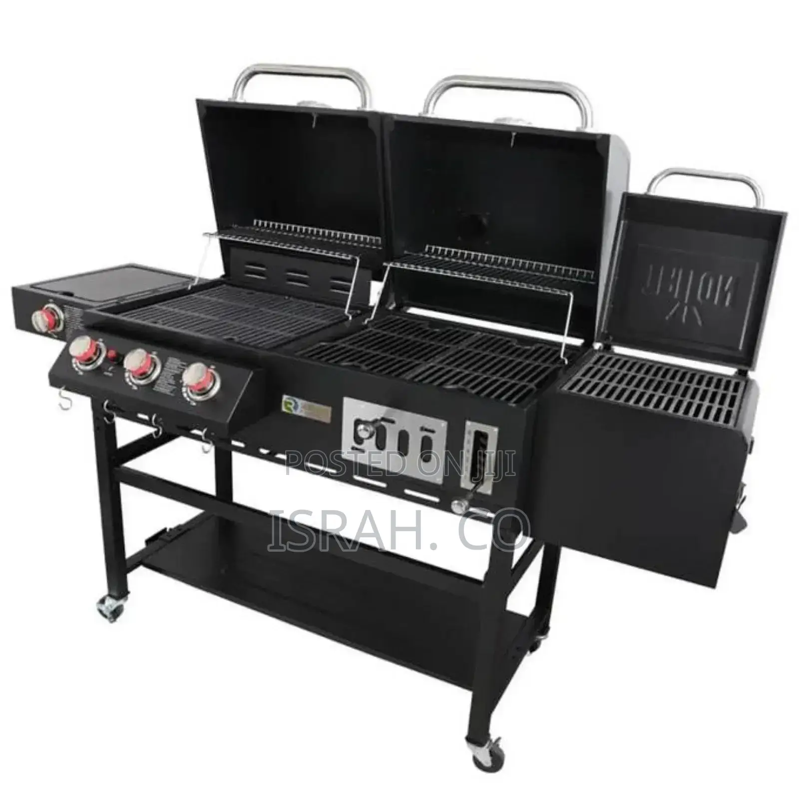 Barbecue BBQ Grill Roast Meat Oven Trolley With Firebox
