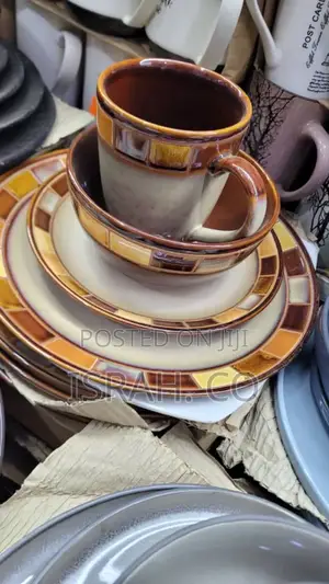Ceramic Dinner Ware Set Brown