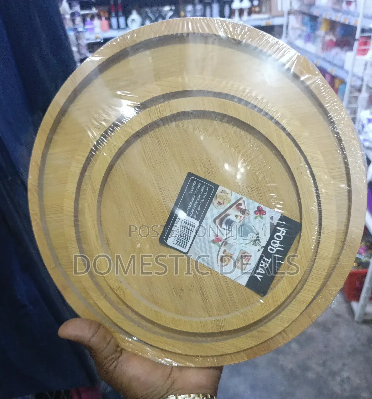 3pcs Bamboo Round Food Tray