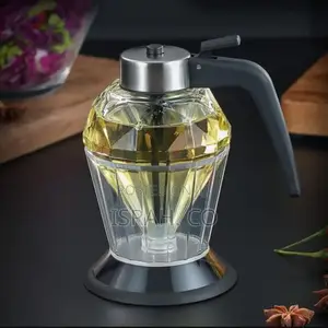 Diamond Appearance Drip Dropless Glass Honey Jar With Syrup