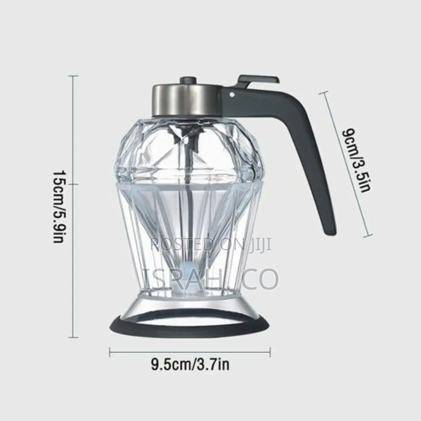 Diamond Appearance Drip Dropless Glass Honey Jar With Syrup