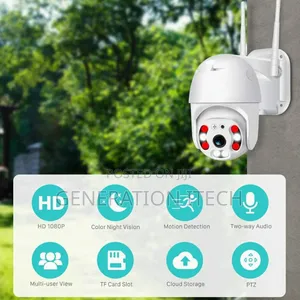 V380 Pro Wifi Smart Camera- Water Proof, Night Vision-Lights