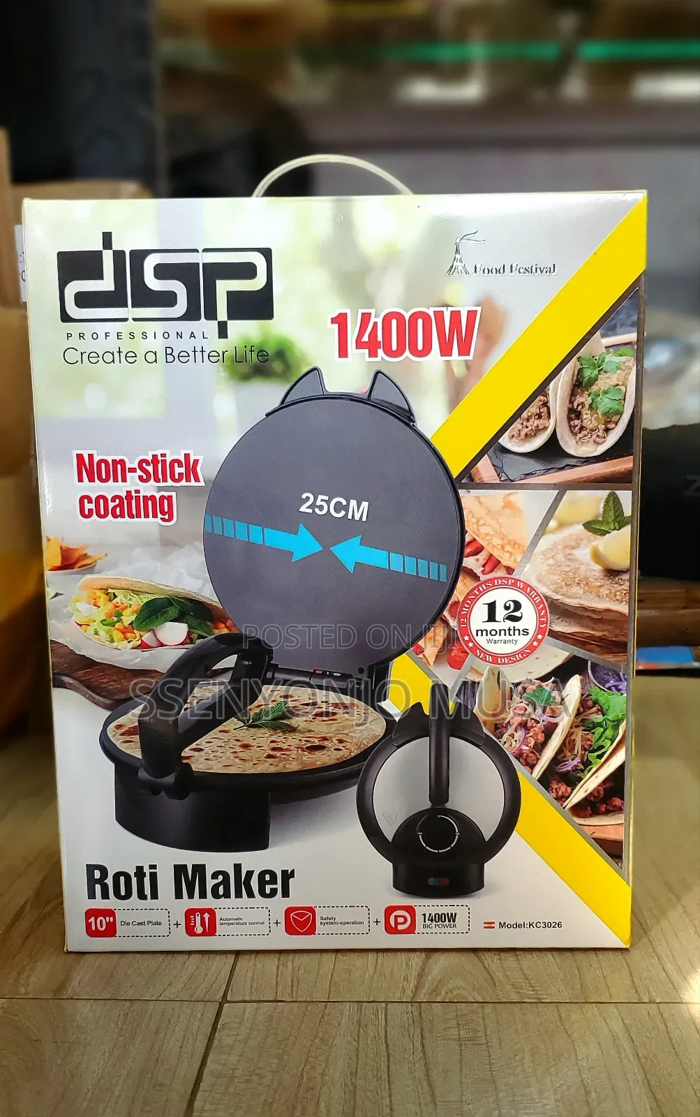 DSP Roti Maker-Automatic 1400w Temperature Control Non-Stick