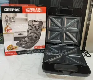 Geepas Sandwich Maker Double Pan Grill 2 Year Warranty