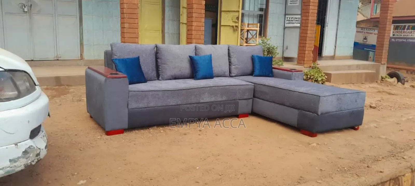 Gray Band Sofa Set