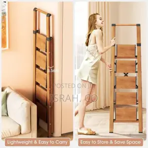 Portable Folding Step Ladder With Handgrip, Multi-Use Steel