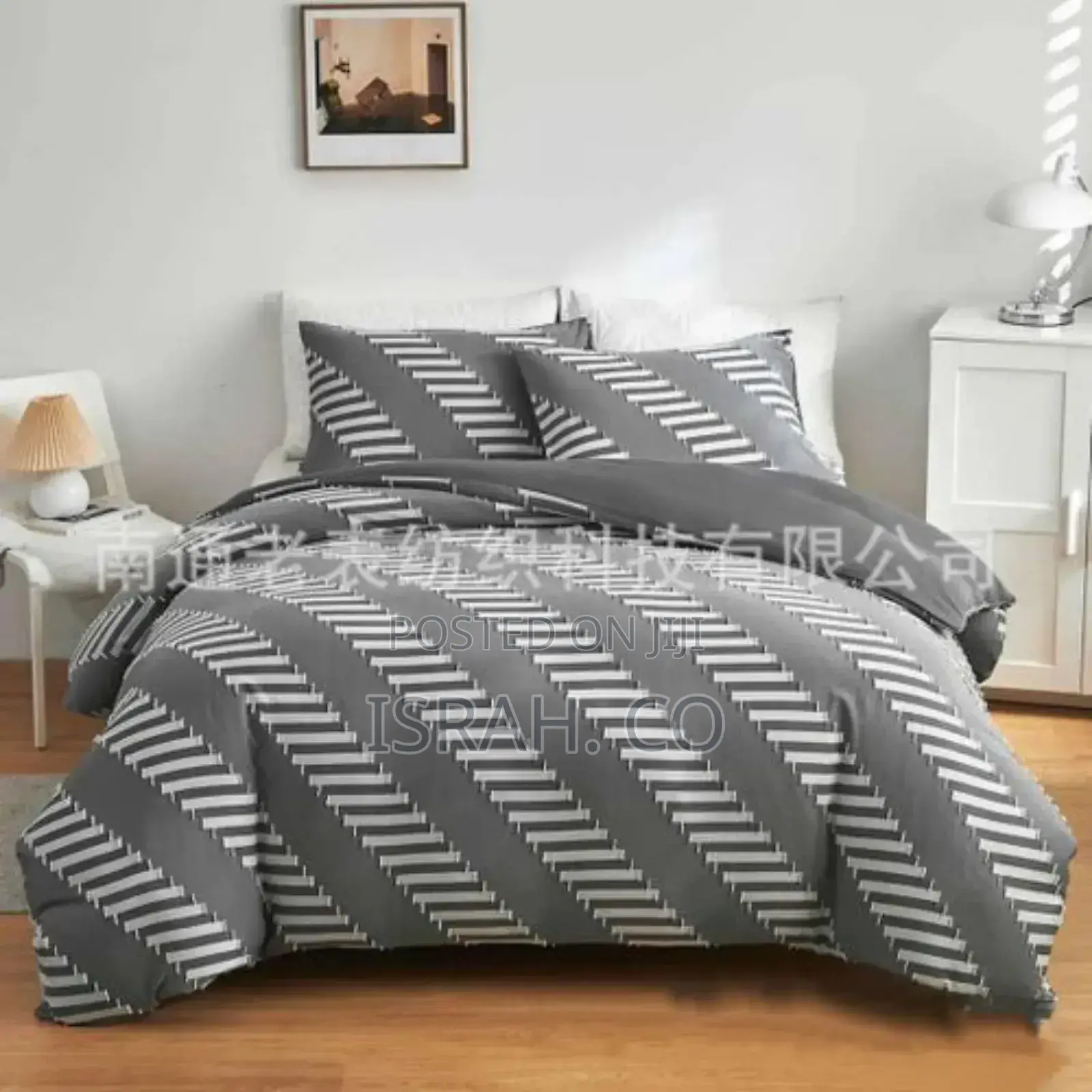 6*6 Quilt Duvet Cover Bedding Set Gray