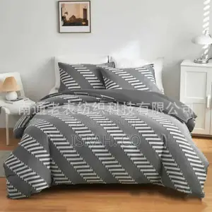 6*6 Quilt Duvet Cover Bedding Set Gray