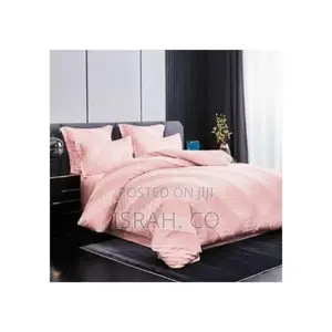1 Fitted Bed Sheet, 4 Pillowcases Duvet Set Pink