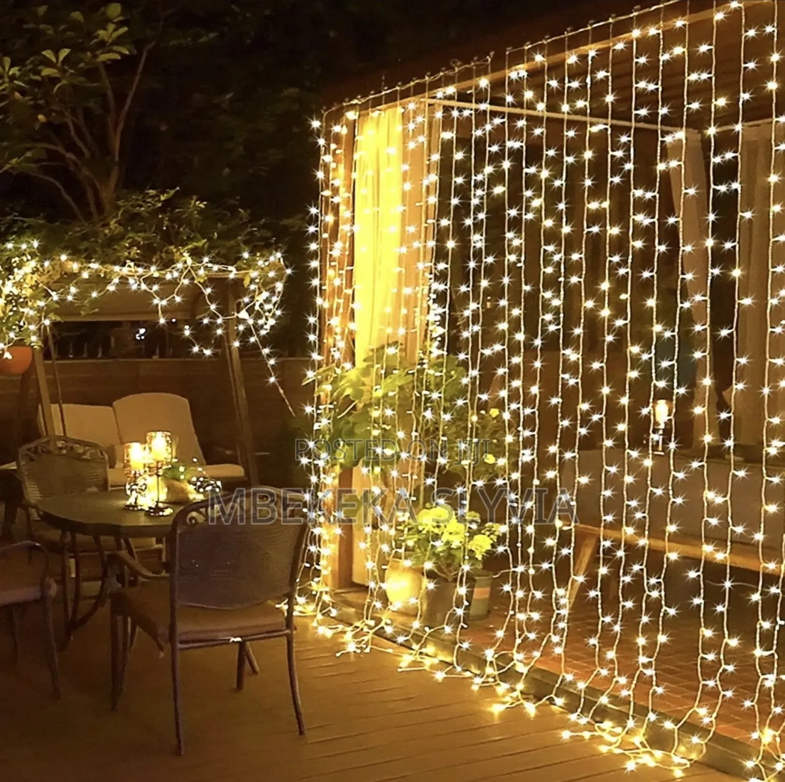 Warm Yellow Christmas Lights Curtain Home Accessories