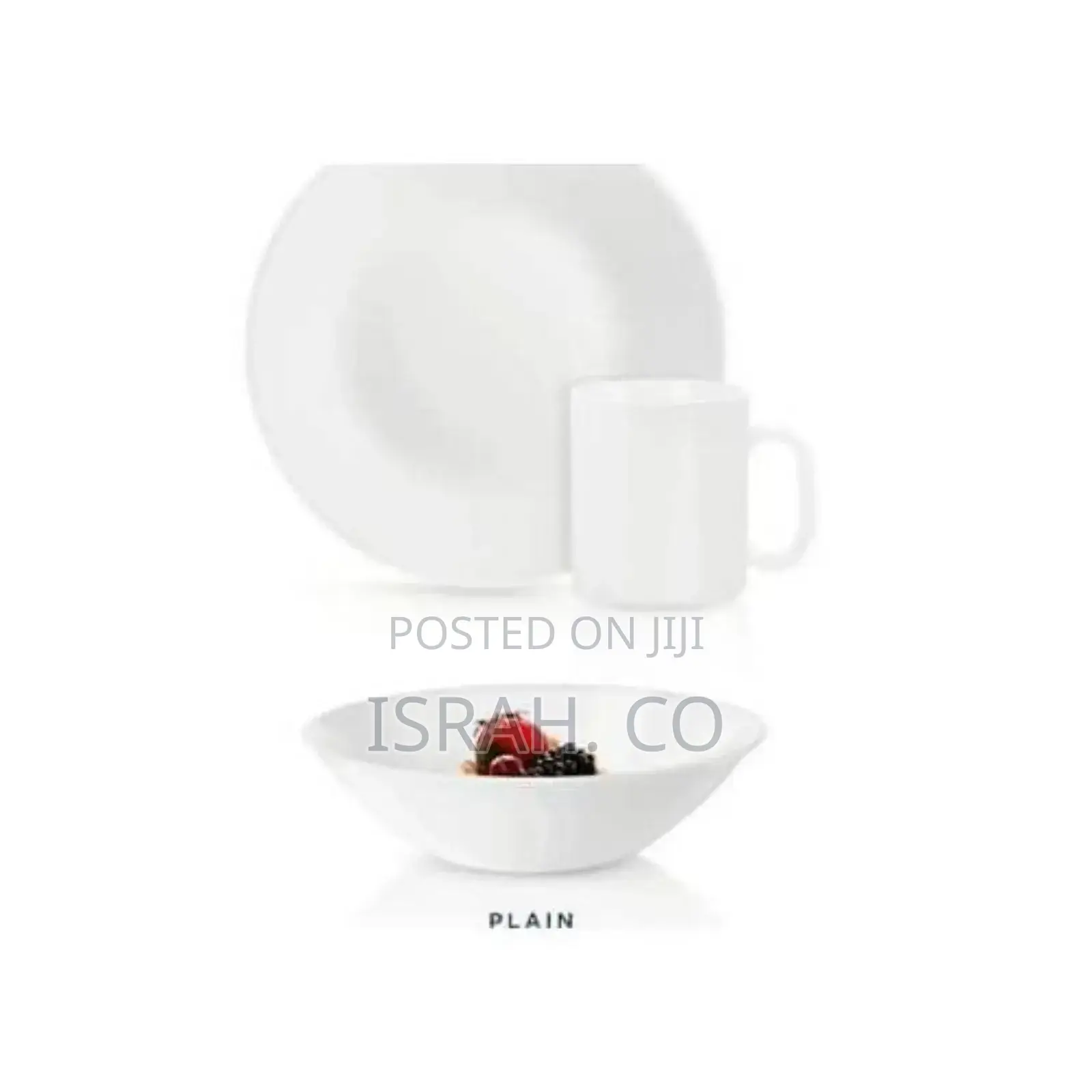 Luminarc Dinner Set 12pc Plain - 4 Cups, 4 Bowls,4 Plates