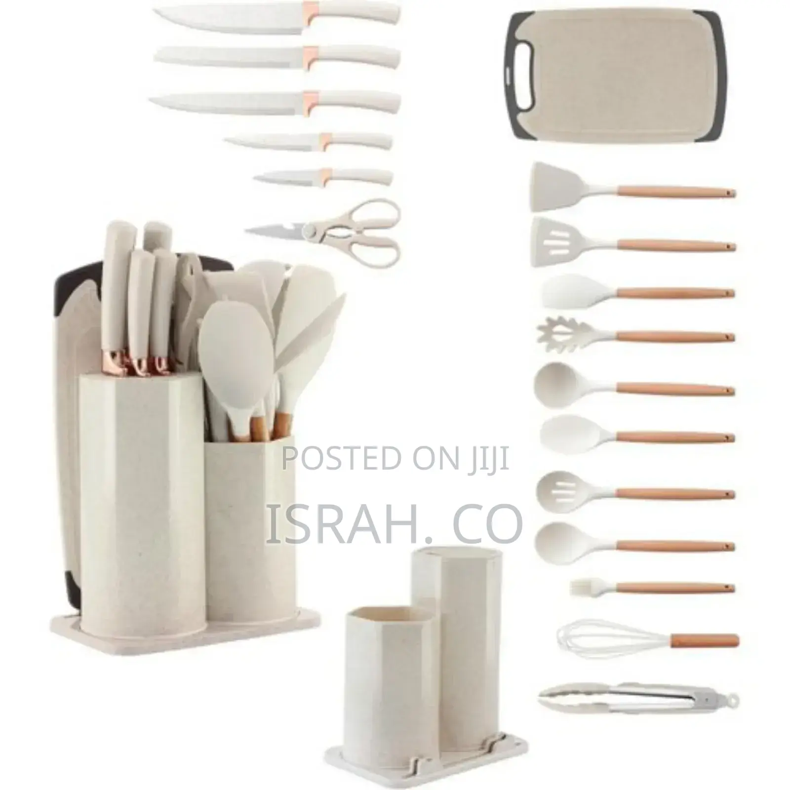 Silicone and Wooden Handles, Non Stick Kitchen Knife Sets