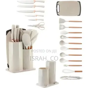 Silicone and Wooden Handles, Non Stick Kitchen Knife Sets