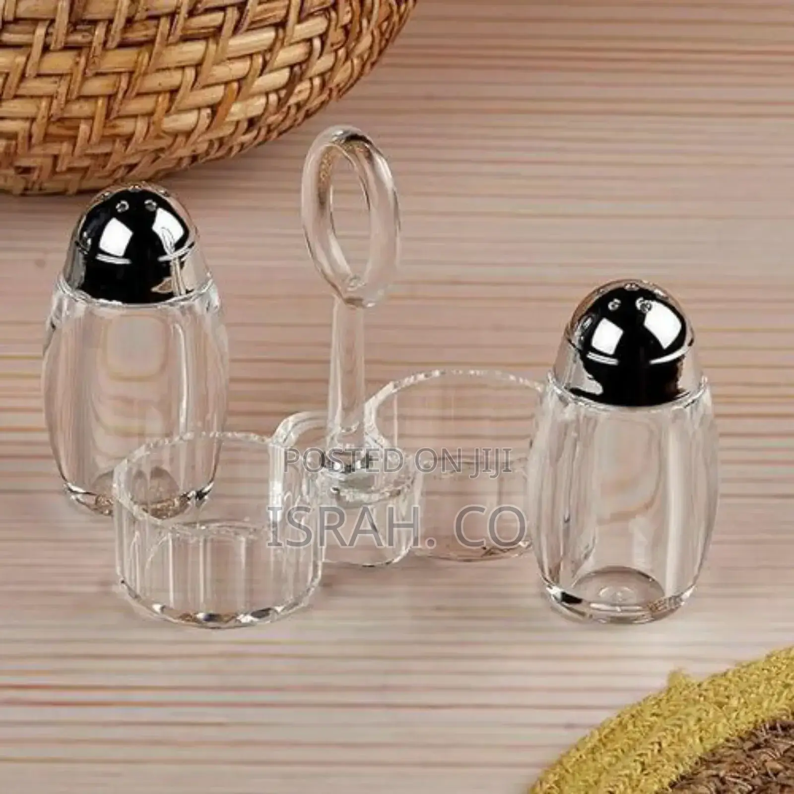Acrylic Salt and Pepper Shakers Set With Tray