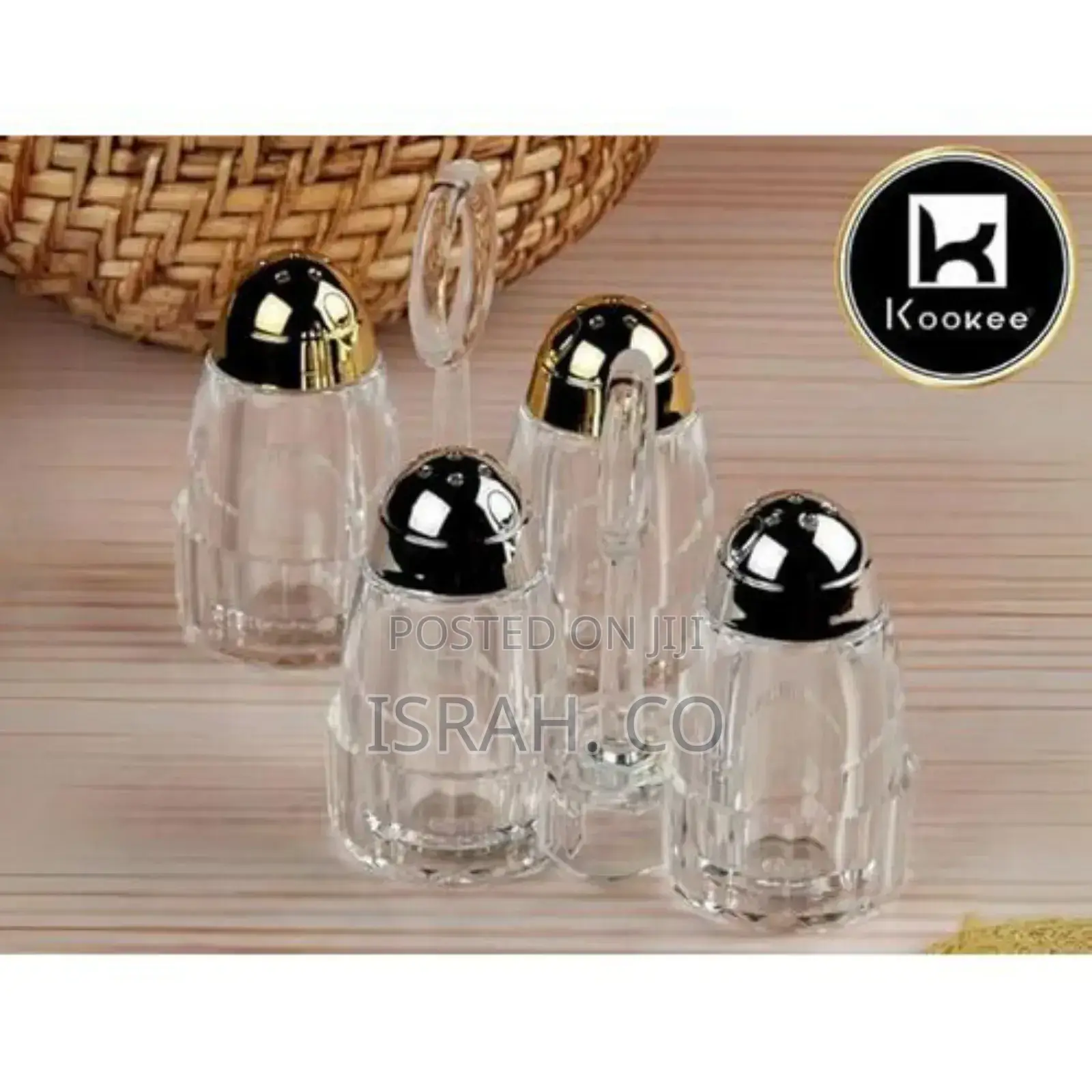 Acrylic Salt and Pepper Shakers Set With Tray