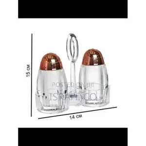 Acrylic Salt and Pepper Shakers Set With Tray
