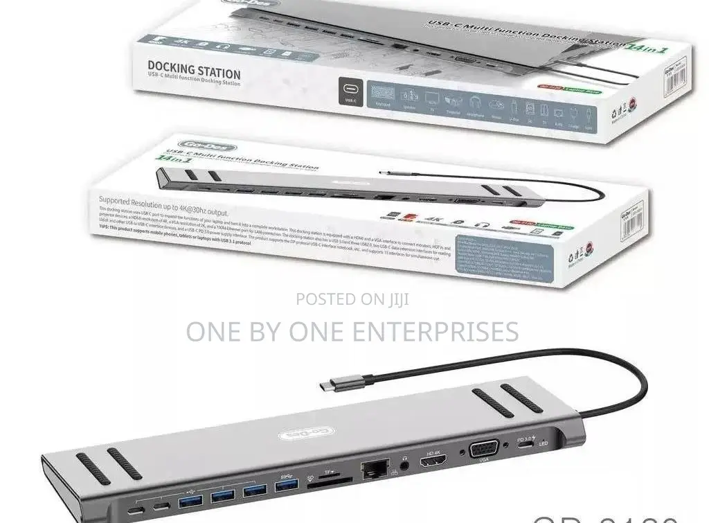 14in1 Usb C Type-C Hub Docking Station Vga, Rj45 Ethernet