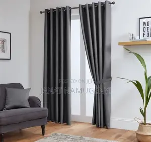 Plain Colored 3 Piece Curtains With Net