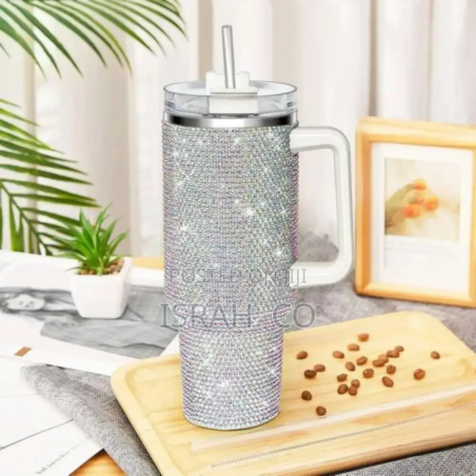 40 Oz Bling Tumbler With Handle Rhinestones Tumbler